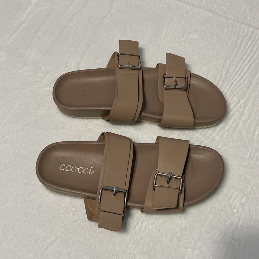 Ccocci Rouge Two Strap Women's Sandal In Natural Size 8 Shoe Beach Casual